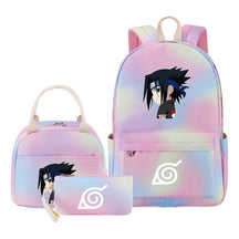 Naruto Youth Student School Bag Lunch Bag Three Piece Set Backpack Set
