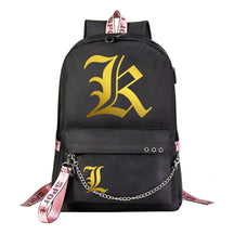 Golden Death Note Usb Youth Student Backpack For Boys And Girls Leisure Travel Backpack