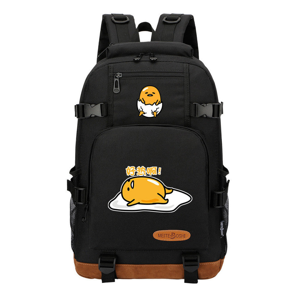 Lazy Egg Teenage Student Backpacks Boys And Girls Backpack
