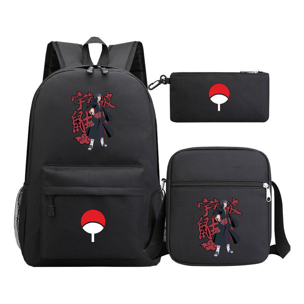 Anime Naruto Starry Sky Youth School Bag Three Piece Set For Men And Women Backpack Set