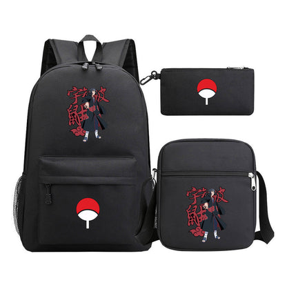 Anime Naruto Starry Sky Youth School Bag Three Piece Set For Men And Women Backpack Set
