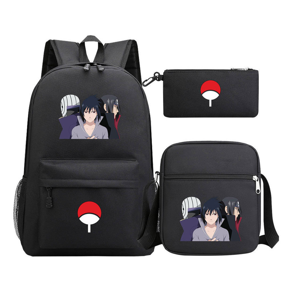 Anime Naruto Starry Sky Youth School Bag Three Piece Set For Men And Women Backpack Set