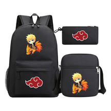 Anime Naruto Starry Sky Youth School Bag Three Piece Set For Boys And Girls Backpack Set