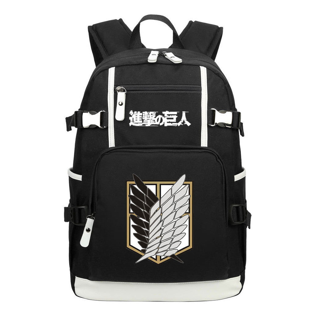 Giant Wings Of Cartoon And Anime Attack Youth Student Backpack, Leisure Travel Backpack
