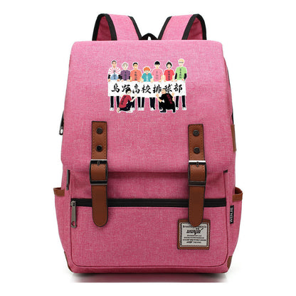 Volleyball Youth Printed Youth Student School Bag Men's And Women's Leisure Belt Buckle Classic Backpack