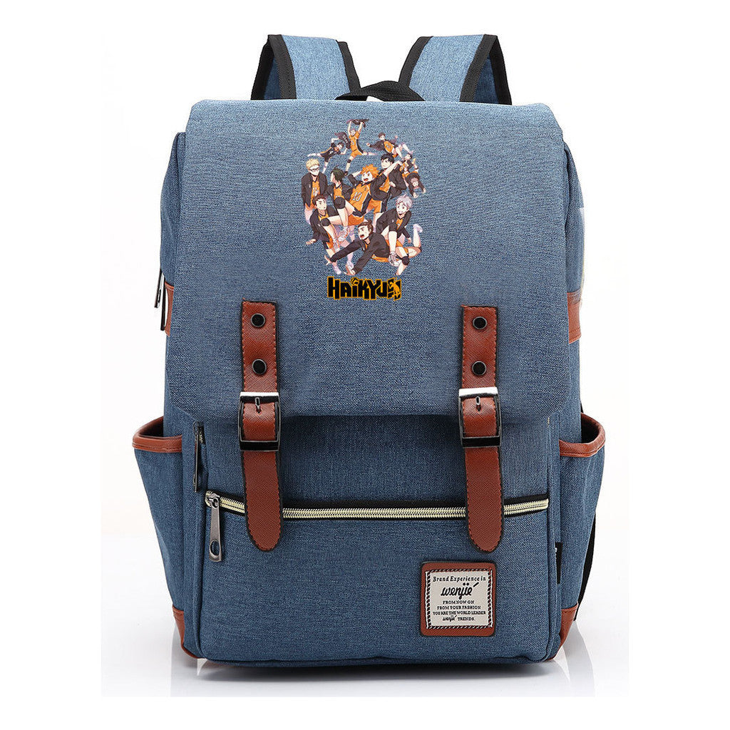 Volleyball Youth Printed Student School Bag Casual Belt Buckle Classic Backpack