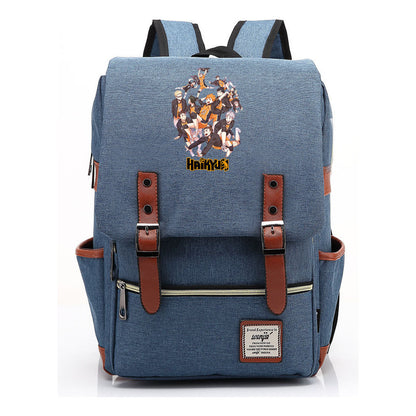 Volleyball Youth Printed Student School Bag Casual Belt Buckle Classic Backpack