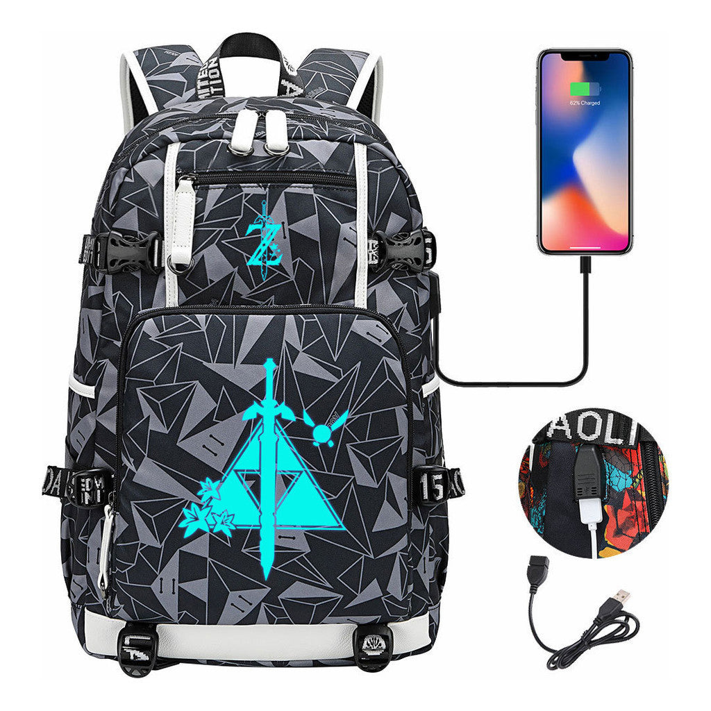 Legend Of Zelda Usb Youth Student Backpack For Men And Women's Leisure Travel Backpack