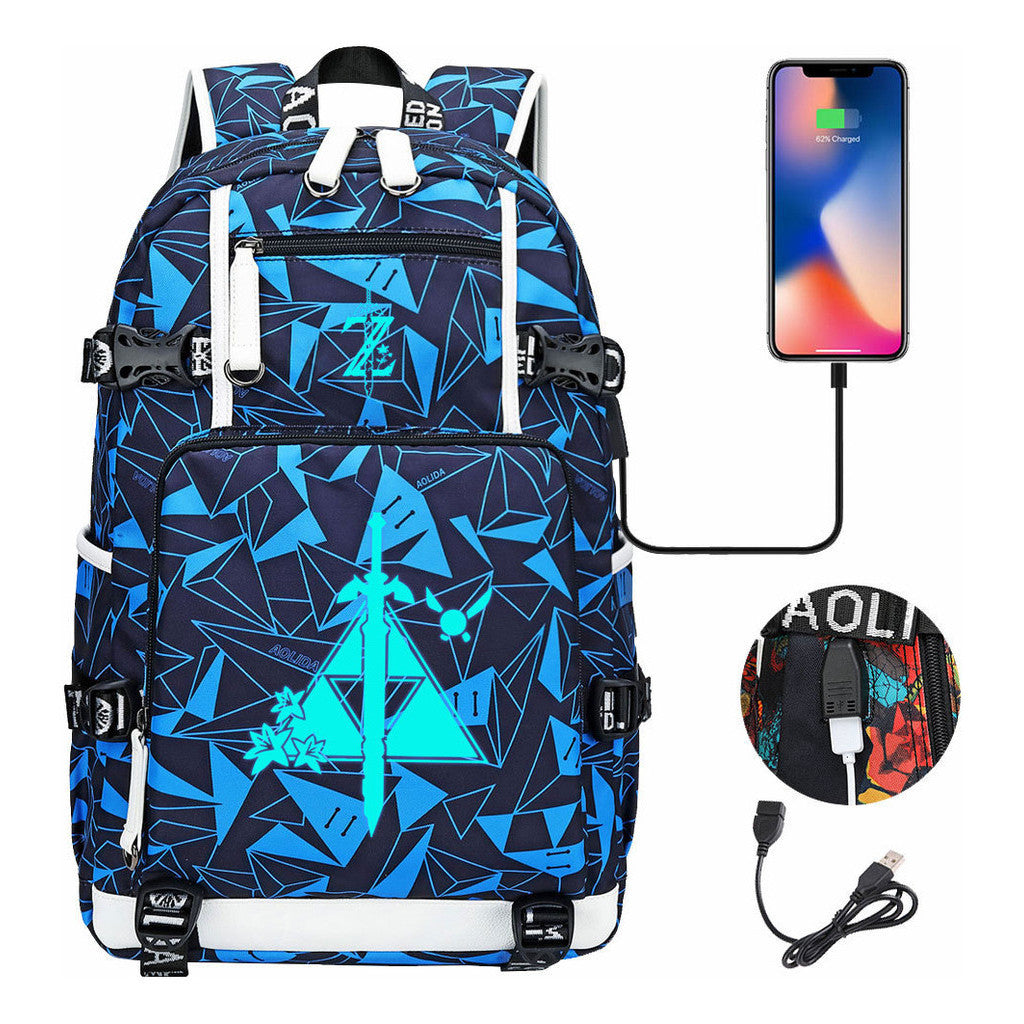 Legend Of Zelda Usb Youth Student Backpack For Men And Women's Leisure Travel Backpack