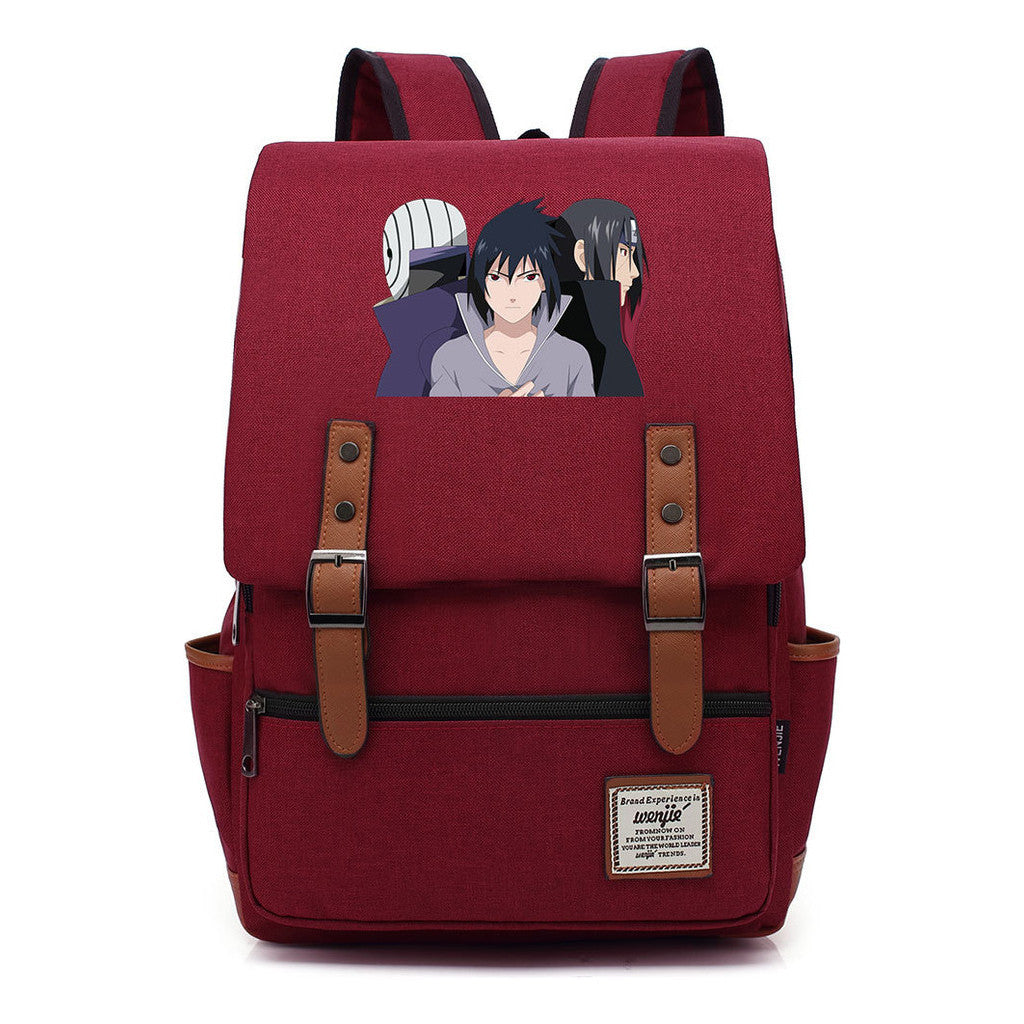 Naruto Printed Teenage Student Backpack, Casual Belt Buckle, Classic Backpack