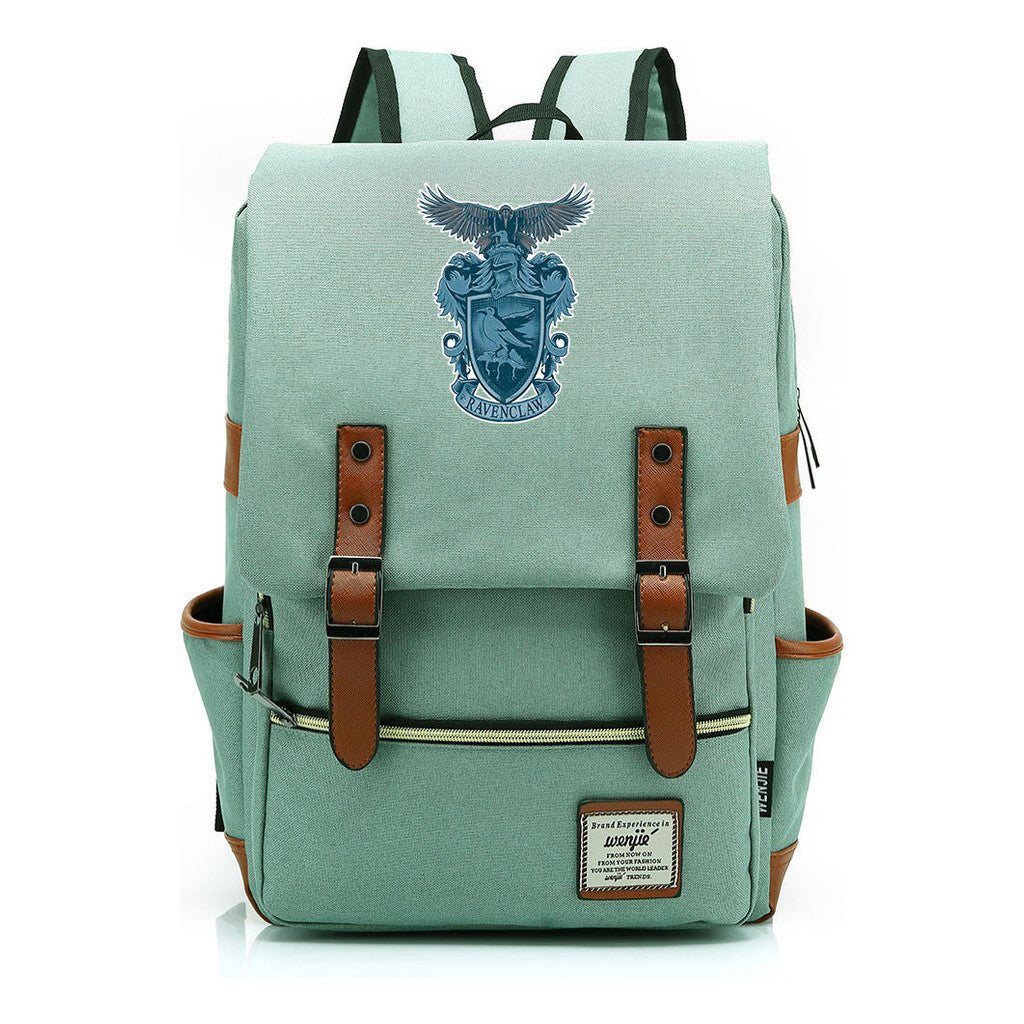 School Of Witchcraft And Wizardry Printed Student Backpack For Men And Women, Casual Belt Buckle, Classic Backpack