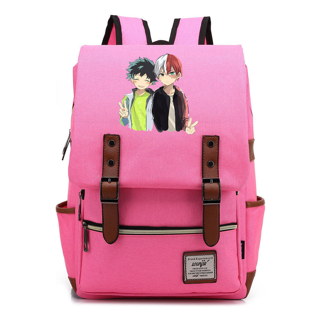 Anime My Heroes Academy Printed Youth Student School Bag Casual Belt Buckle Classic Backpack