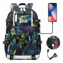 Legend Of Zelda Usb Earphones, Youth Backpacks, Men's And Women's Leisure Travel Backpacks