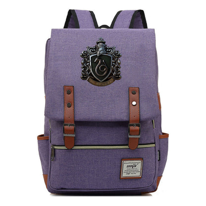 School Of Witchcraft And Wizardry Printed Youth Backpack Men And Women, Casual Belt Buckle, Classic Backpack