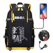 The Giant Of Manga Attack Usb Youth Student Backpack For Men And Women's Leisure Travel Backpack