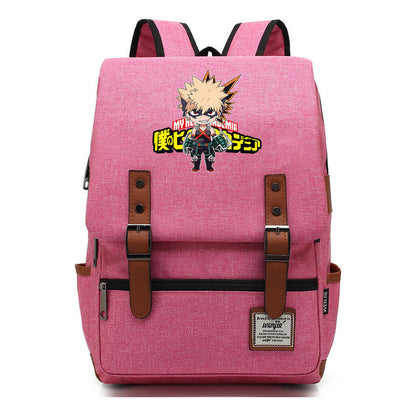 Anime My Heroes Academy Printed Youth Student Backpack Men's And Women's Leisure Belt Buckle Classic Backpack 38*27*12.5cm