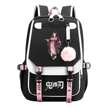 Cartoon Fashion Usb Youth Student Backpack Boy's And Girl's Leisure Ribbon Flip Backpack