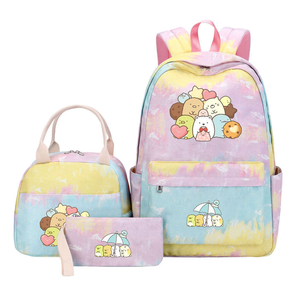 Corner Biology Student School Bag Lunch Bag Three Piece Set Backpack Set