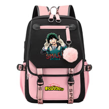 Comics My Heroes Academy Usb Youth Student Backpack Men's And Women's Leisure Ribbon Flip Backpack