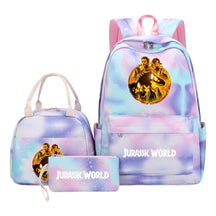 Jurassic Park Dinosaur Student School Bag Lunch Bag Three Piece Set Backpack Set