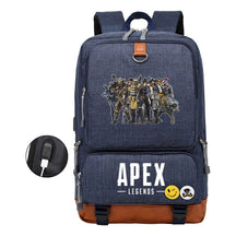 Apex Hero Print Usb Youth School Bag Leisure Travel Backpack