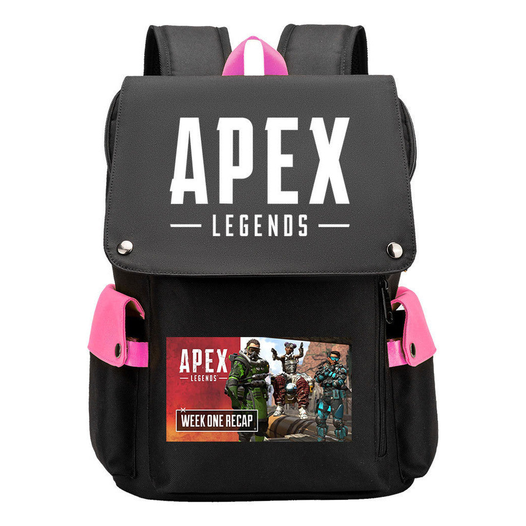 Apex Hero Print Usb Charging Cap Head Style Student School Bag Casual Backpack