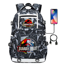 Jurassic Park Dinosaur Usb Youth School Bag Men's And Women's Backpack Leisure Travel Backpack