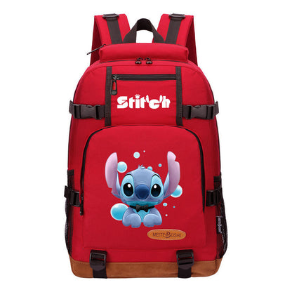 Anime Star Baby Stitch Printed Student Backpack Men And Women's Leisure Travel Backpack