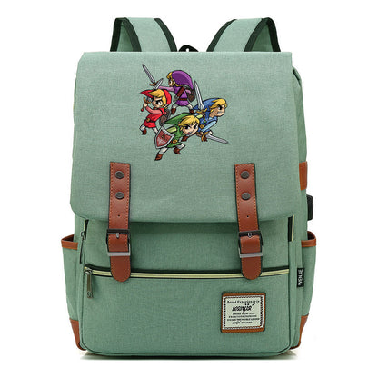 The Tears Of The Kingdom Of Zelda Game Printed Student Backpack Usb Men's And Women's Casual Backpack