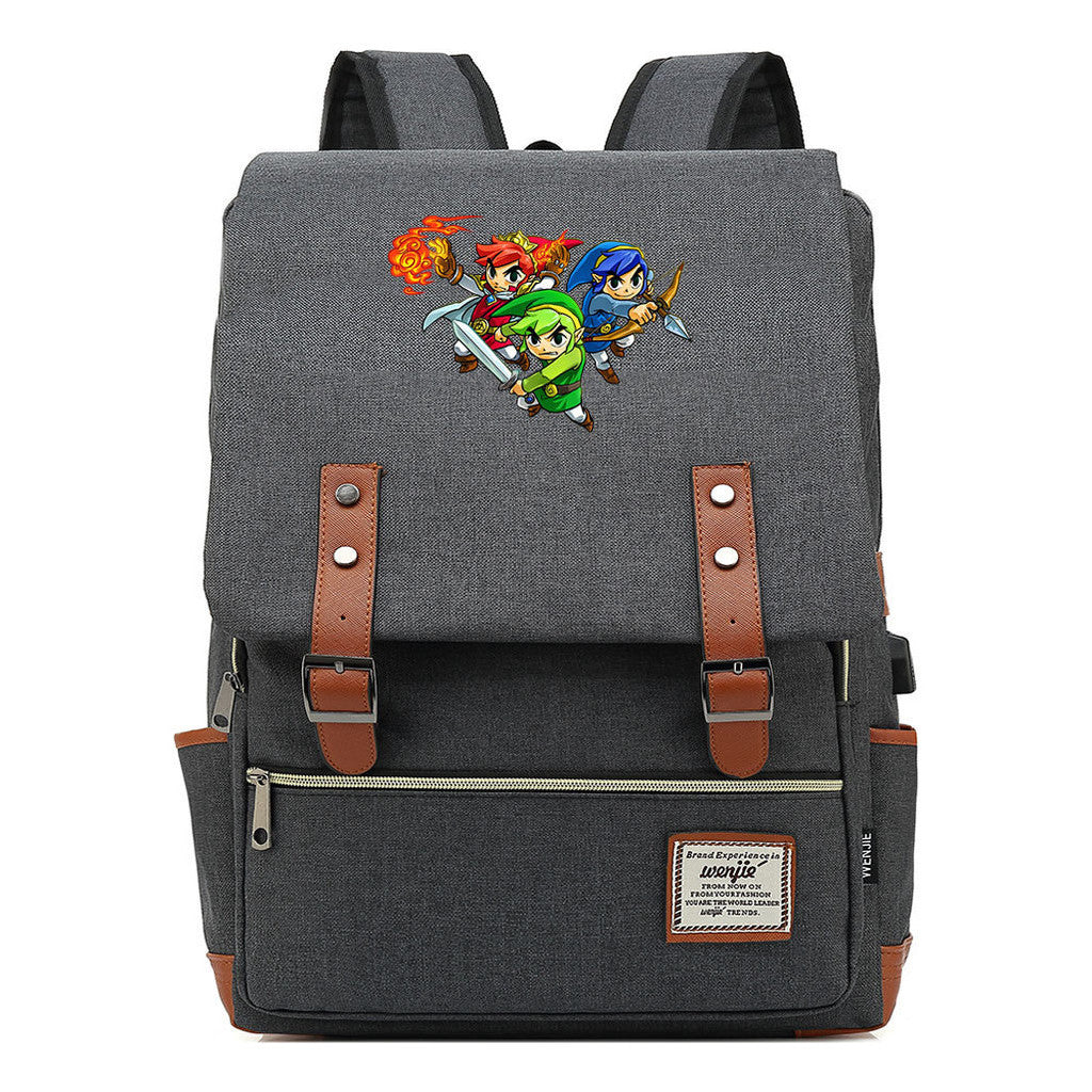 The Tears Of The Kingdom Of Zelda Game Printed Student Backpack Usb Men's And Women's Casual Backpack