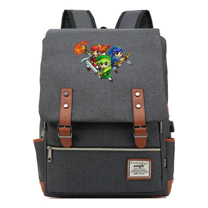 The Tears Of The Kingdom Of Zelda Game Printed Student Backpack Usb Men's And Women's Casual Backpack