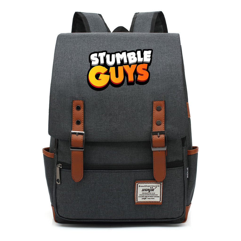 Printed Teenage Student Backpack With Casual Belt Buckle Backpack