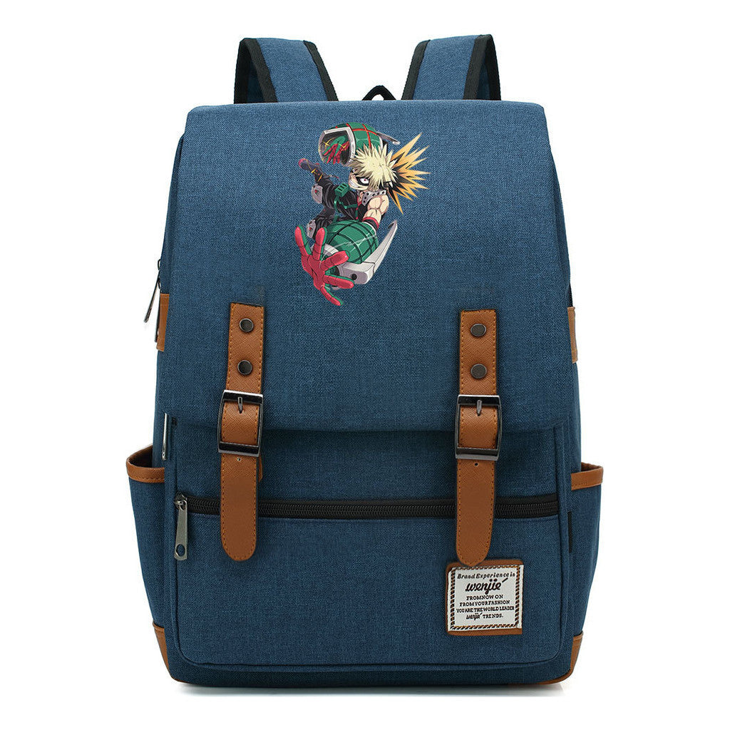Anime My Heroes Academy Printed Youth School Bag For Men And Women Leisure Belt Buckle Classic Backpack
