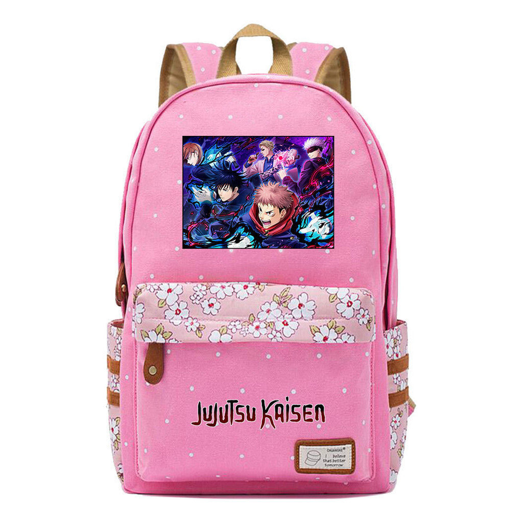 Cartoon Teenage Girl Student Backpack Casual Canvas Backpack