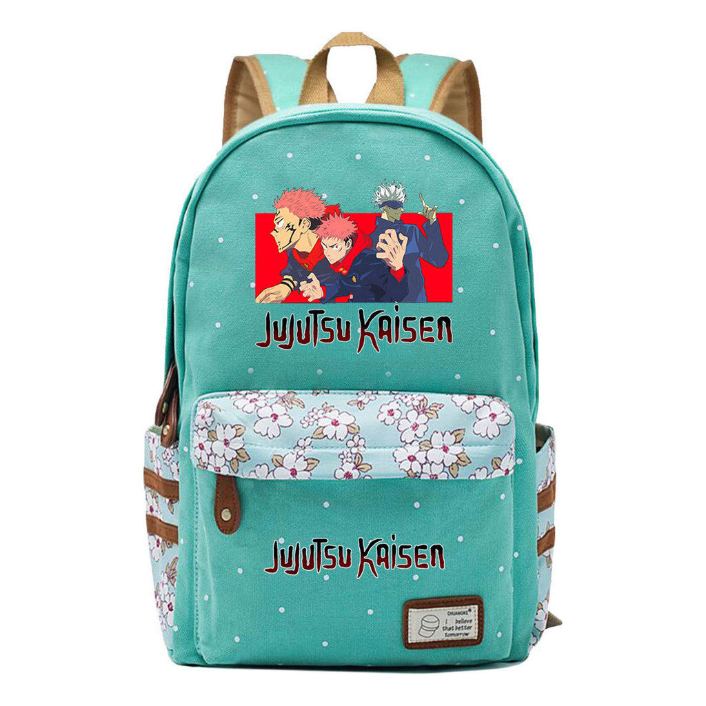 Cartoon Teenage Girl Student Backpack Casual Canvas Backpack