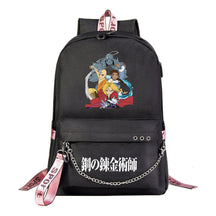 Steel Alchemist Printed Usb Youth Student Backpack For Men And Women's Leisure Travel Backpack
