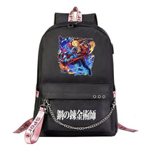 Steel Alchemist Printed Usb Youth Student Backpack For Men And Women's Leisure Travel Backpack