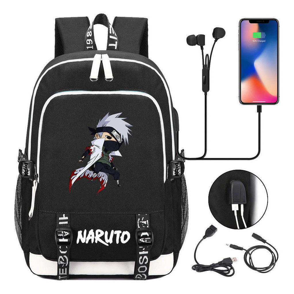 Naruto Student Backpack Usb Men's And Women's Casual Backpack