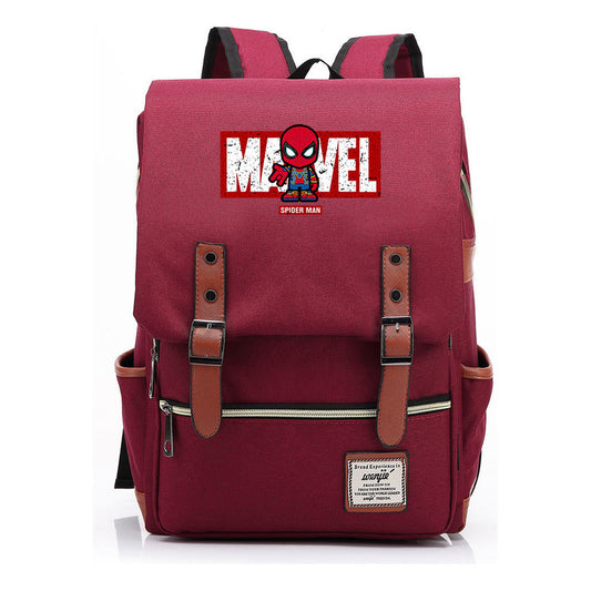 Superhero Printed Youth Student Backpack For Men And Women's Casual Classic Backpack