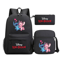 Starry Baby Stitch Printed Youth School Bag Three Piece Set For Men And Women Shoulder Set Backpack