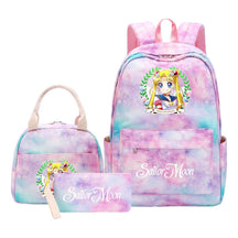Beautiful Girl Warrior Teenage Student Girl Backpack Lunch Bag Three Piece Set Backpack Cover