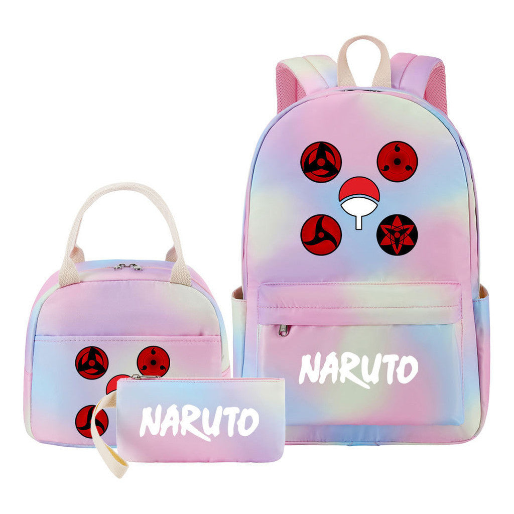 Naruto Teenage Girls School Bag Lunch Bag Three Piece Backpack Set