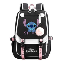 Interstellar Baby Stitch Usb Backpack For Boys And Girls, Casual Woven Strap Flip Back Backpack