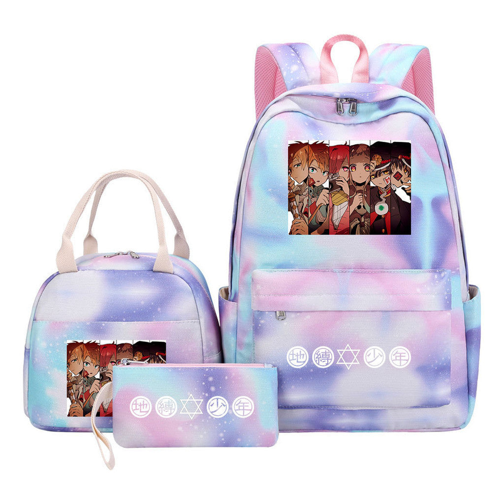 Teenage Student Girl Backpack Lunch Bag Three Piece Set Backpack