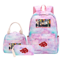 Naruto Teenage Student Girls School Bag Lunch Bag Three Piece Set Backpack Set
