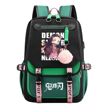 Cartoon Fashion Usb Youth School Bag For Boys And Girls Casual Ribbon Flip Backpack