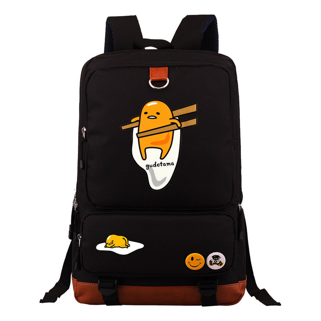 Cartoon Anime Lazy Egg Youth Student Backpack With Large Capacity Travel Bag For Boys And Girls Backpack