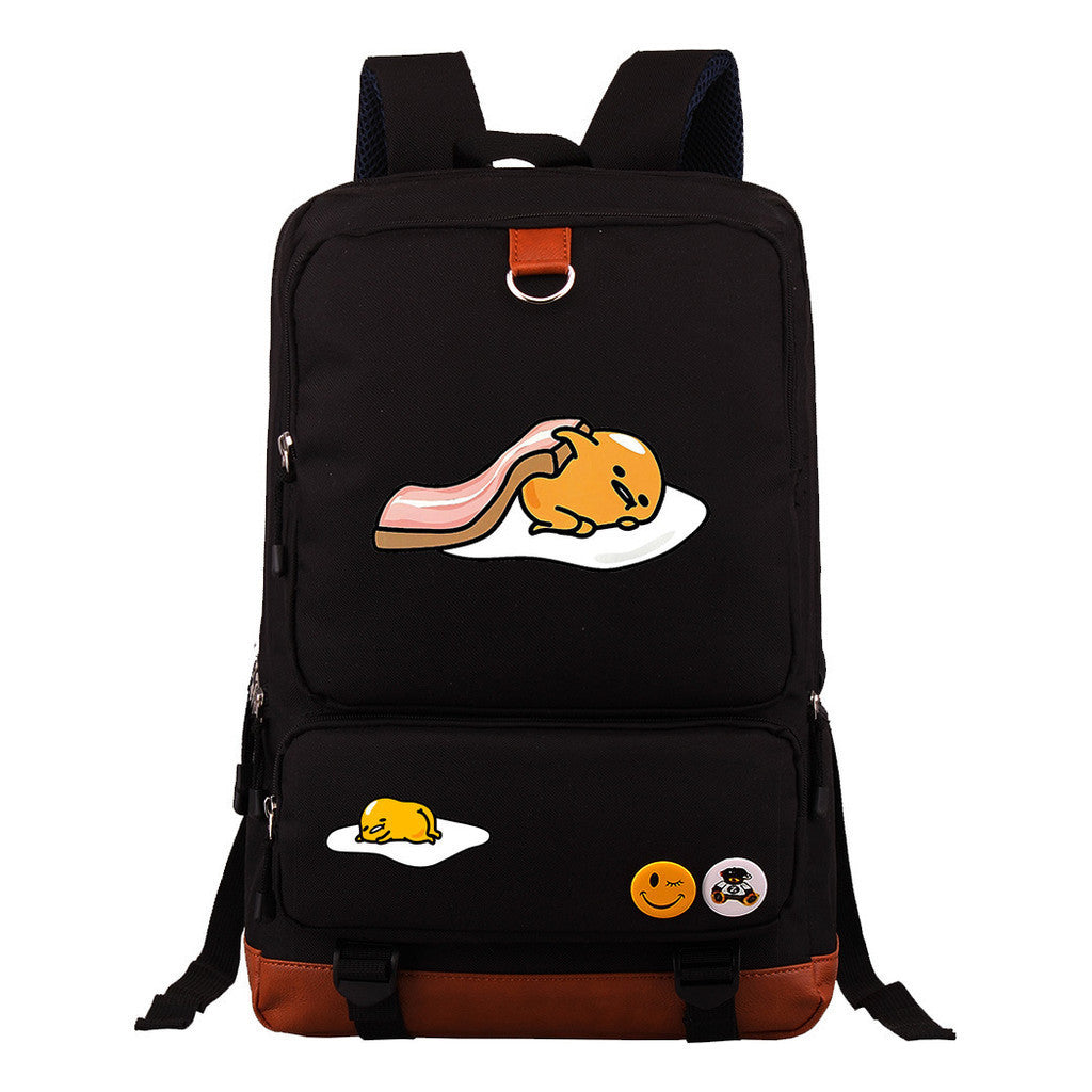 Cartoon Anime Lazy Egg Youth Student Backpack With Large Capacity Travel Bag For Boys And Girls Backpack