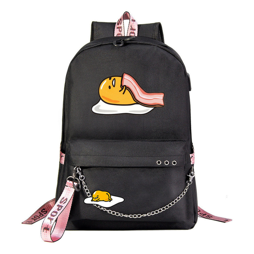 Lazy Egg Usb Youth Student Backpack For Men And Women's Leisure Travel Backpack