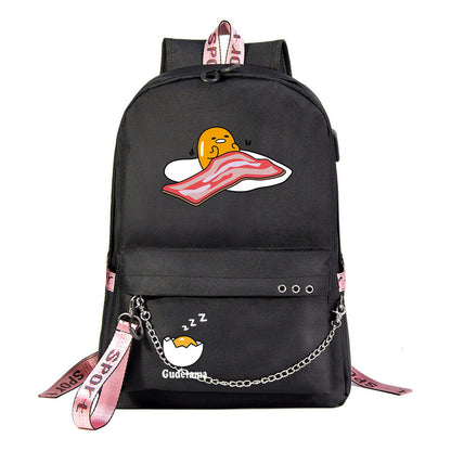 Lazy Egg Usb Youth Student Backpack For Boys And Girls Leisure Travel Backpack